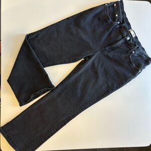 Madewell mid rise kick out jeans- black